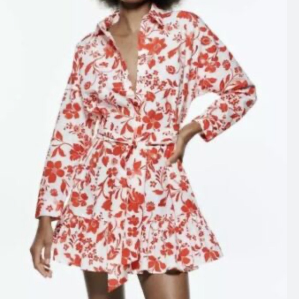 Red pattern Zara mini dress